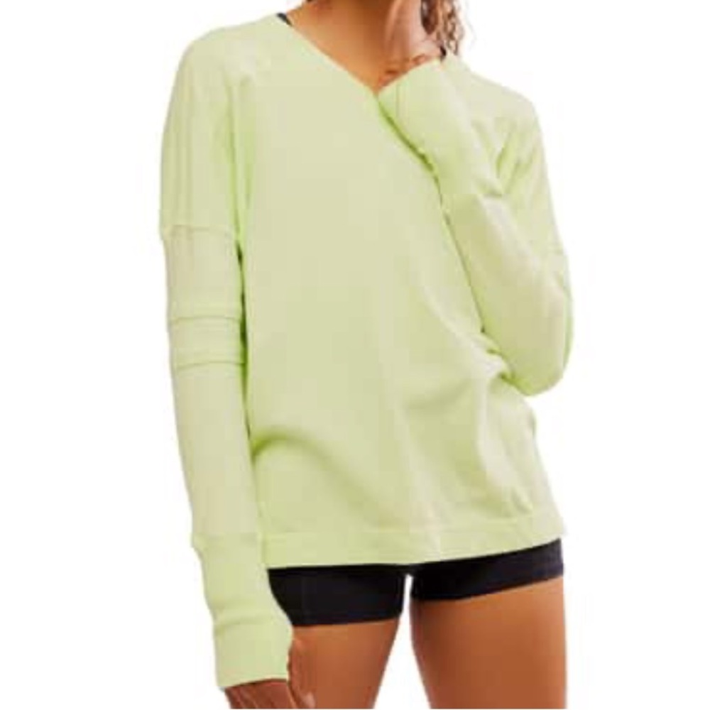 Free People Movement Women’s Small Lime Long Sleeve All Star Layer LS Shirt